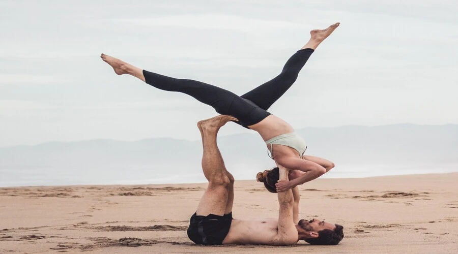 Acrobatic Flying Yoga Poses