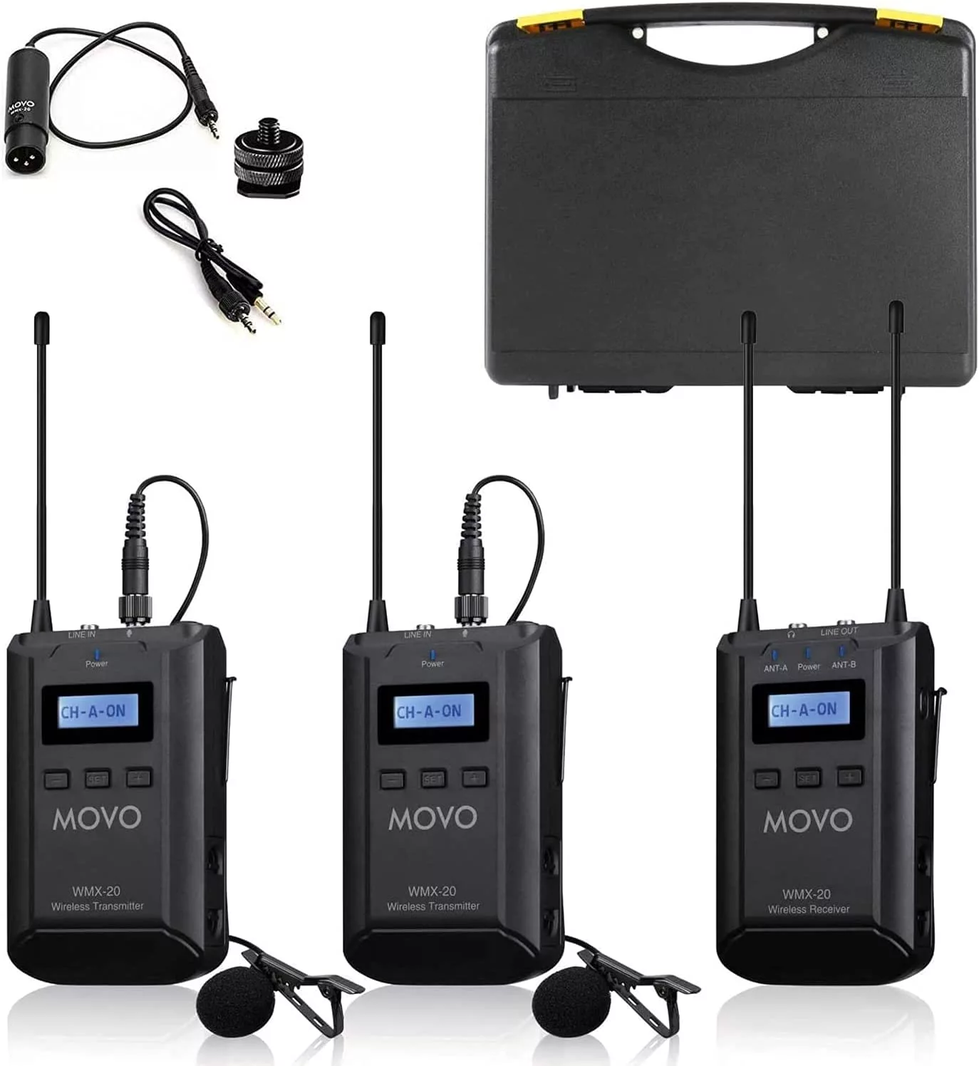 Movo WMX-20-DUO 48-Channel Wireless Dual Lavalier Microphone System
