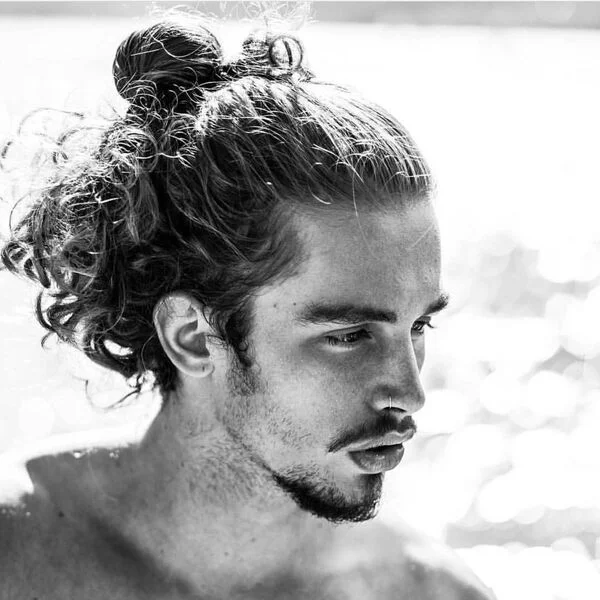 Curly Man Bun