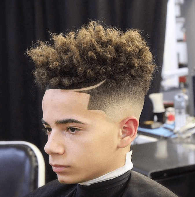 High Taper Fade with Curly Hair