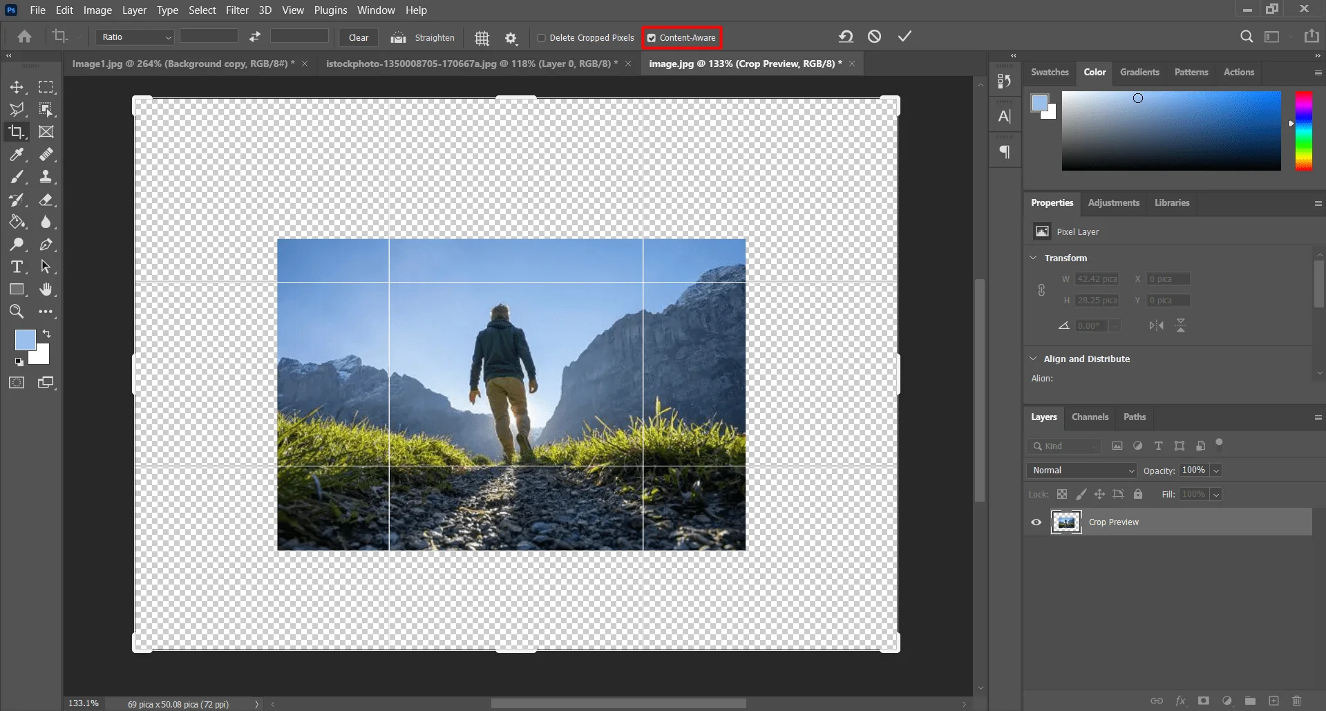  Adjust the Crop Area, Content Aware Fill Photoshop