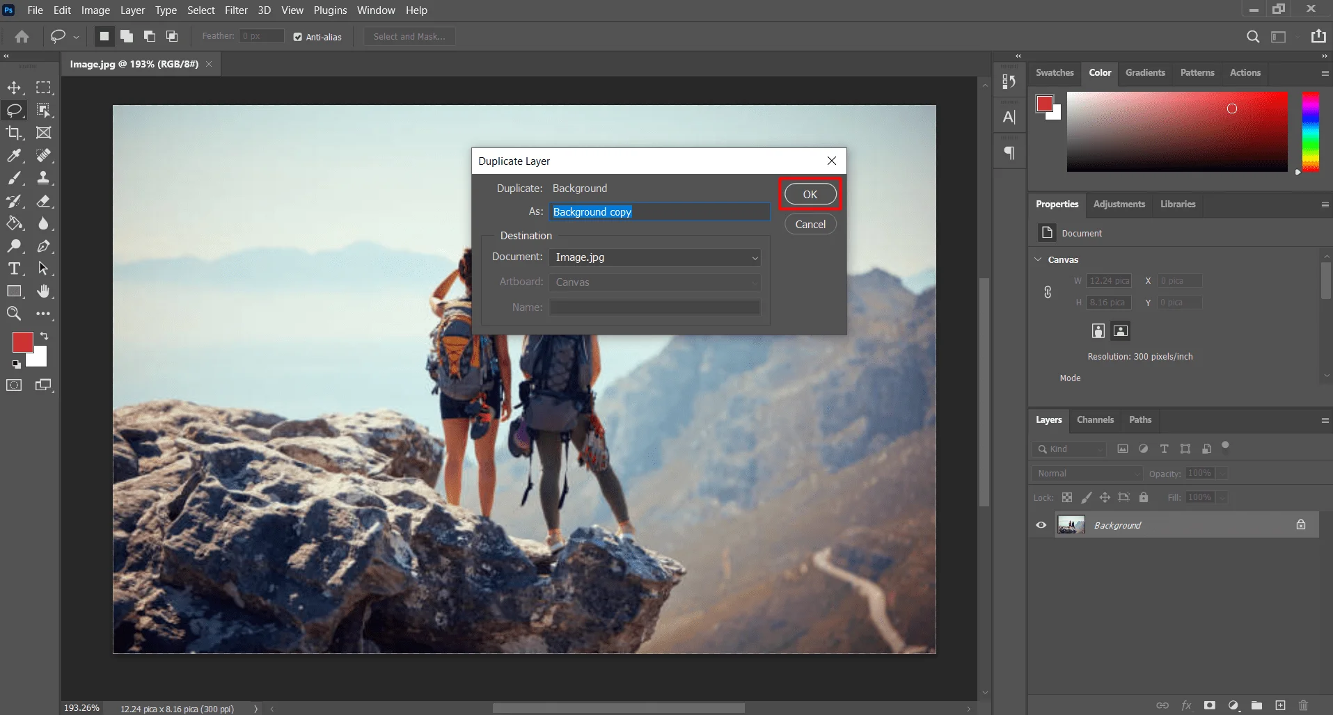 Rename the Image, Content Aware Fill Photoshop