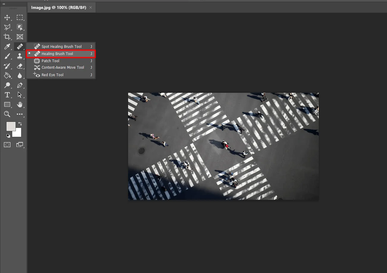 Select the Healing Brush Tool