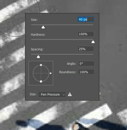 Adjust  brush size