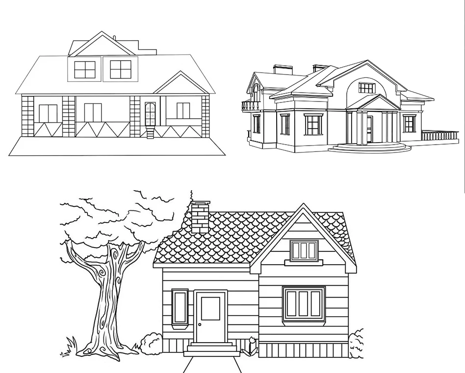 House Drawing for Beginners, Wiki Learns, Creative Drawings