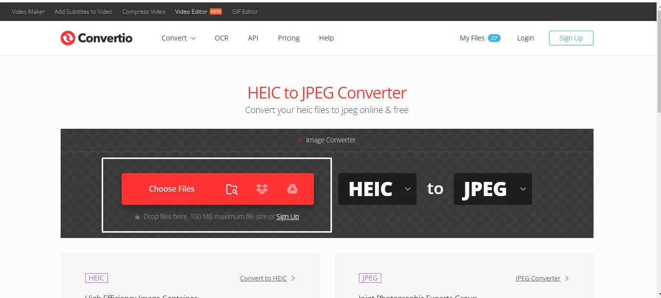 Convert HEIC to jpeg Using an Online Converter