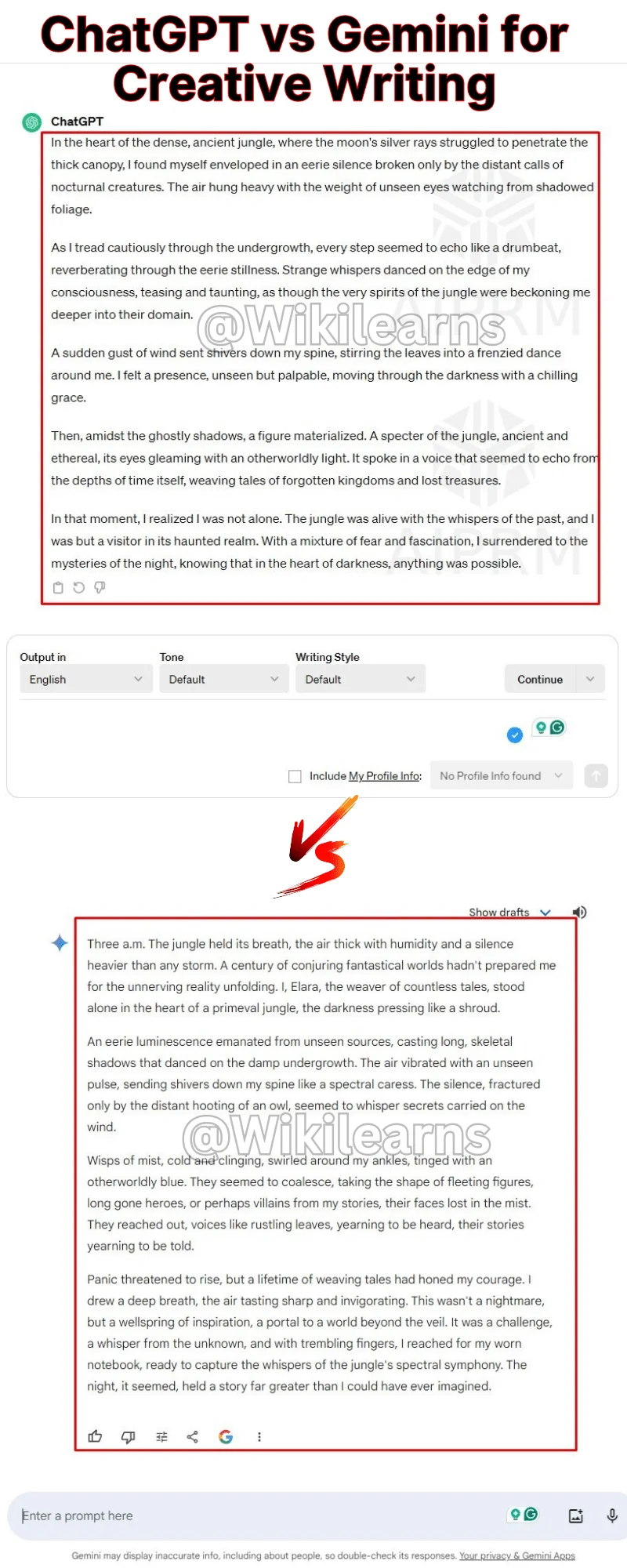 ChatGPT vs Gemini for Creative Writing