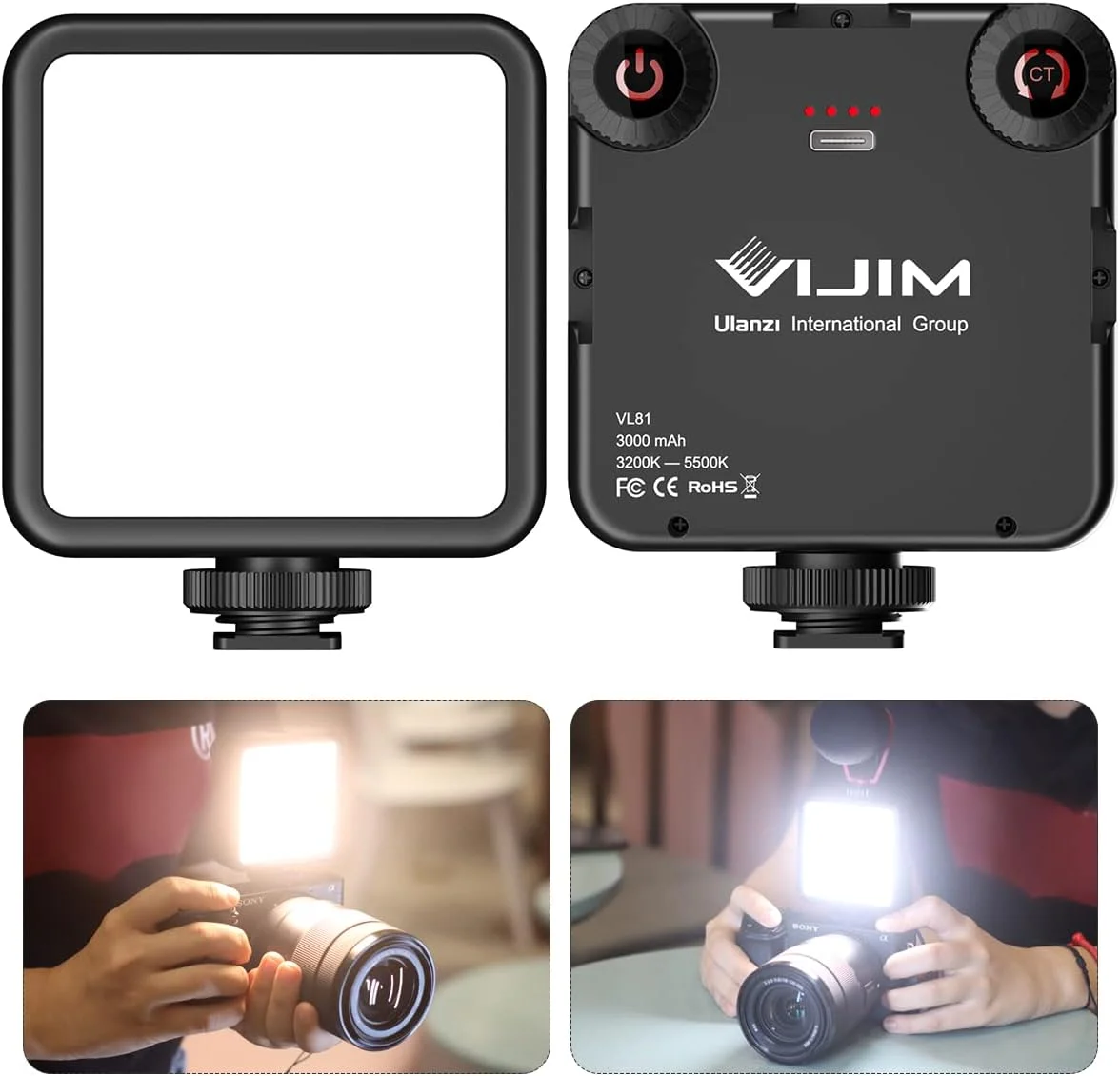VL-81 LED Video Light W Softbox, Action Camera Flashlight